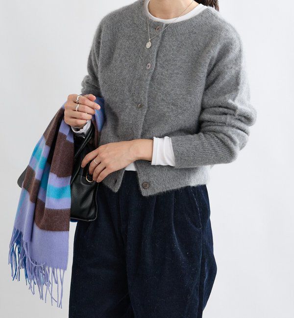  「【上質素材】ヘアリーヤーン2wayカーディガン」|カーディガン|