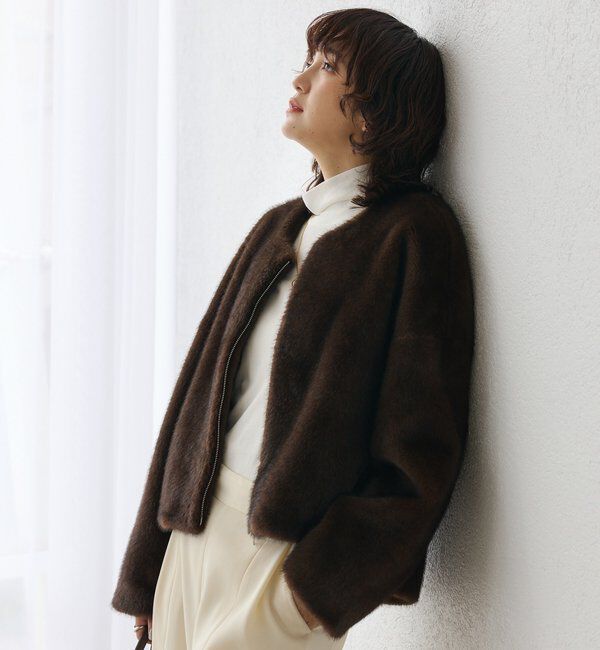  「【シーズンムード高まる】ミンクライクショートコート」|その他|