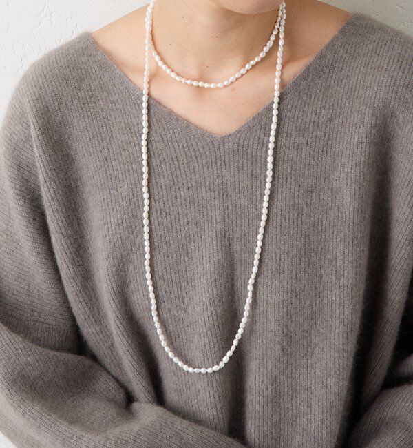  「【アレンジ自在】120cmパール&times;SV925ネックレス」|ブローチ・コサージュ|