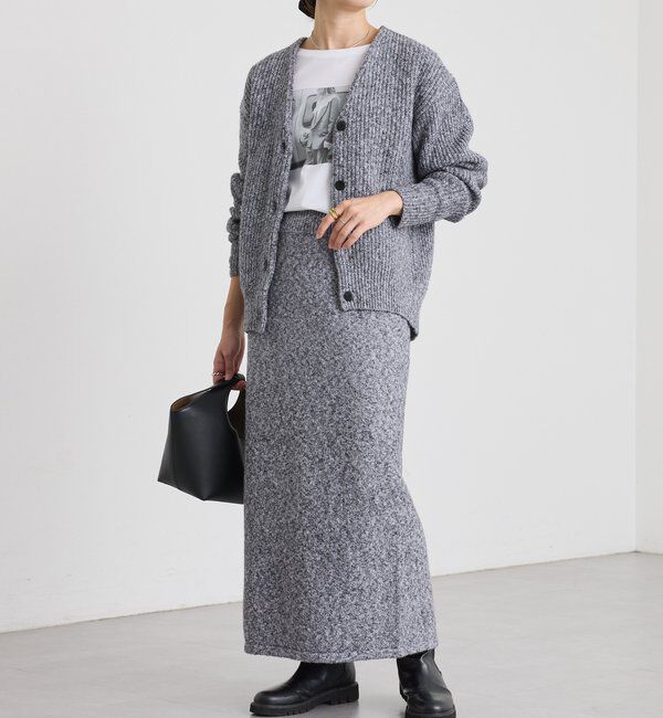  「【セットアップ対応可】ブークレーヤーンタイトスカート」|スカート|