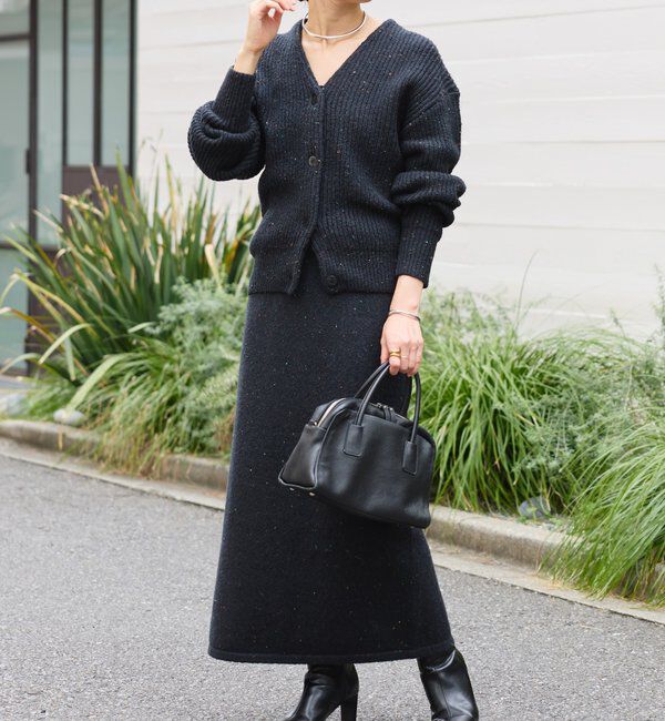  「【セットアップ対応可】ブークレーヤーンタイトスカート」|スカート|