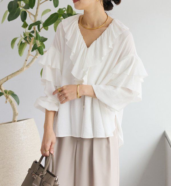  「【着映え】フリルディテールブラウス」|シャツ・ブラウス|