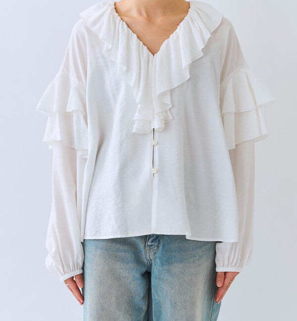  「【着映え】フリルディテールブラウス」|シャツ・ブラウス|