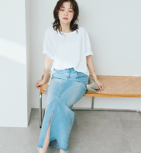  「予約【RIMH（リムエイチ）】スリットデニムスカート」|スカート|
