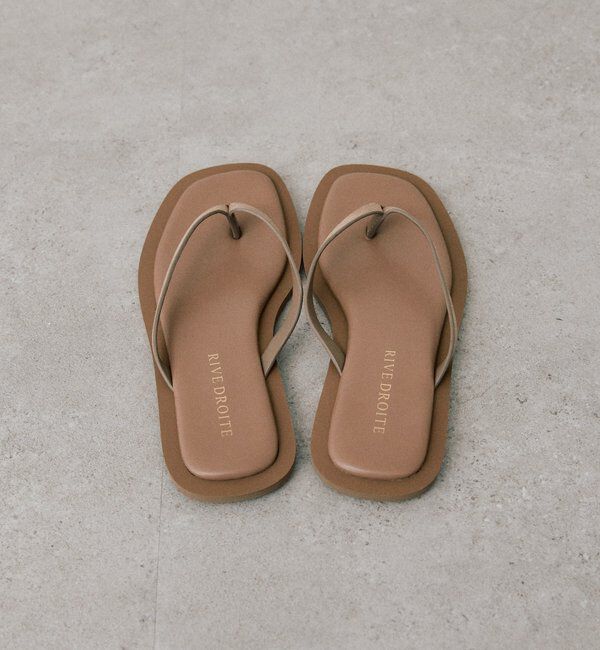  「予約【モードな印象に】スクエアトングコンビサンダル」|サンダル|