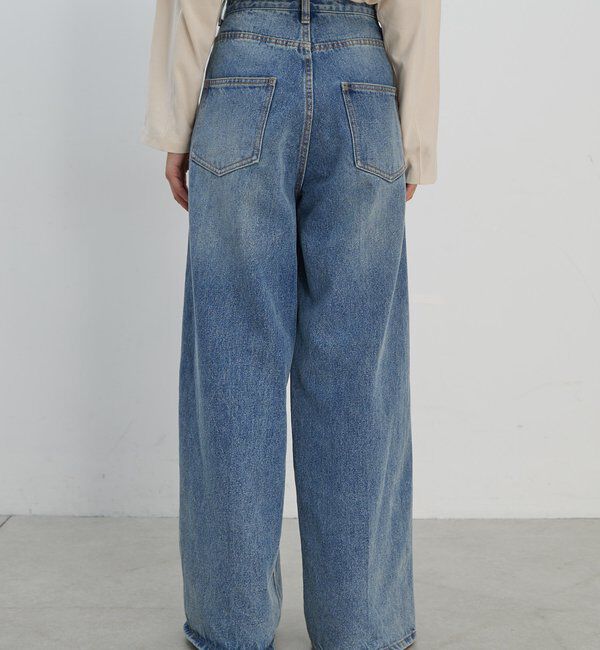  「センタープレスワイドデニム」|デニム|