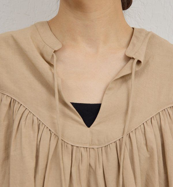  「【Dhritie】ギャザースキッパーブラウス」|シャツ・ブラウス|