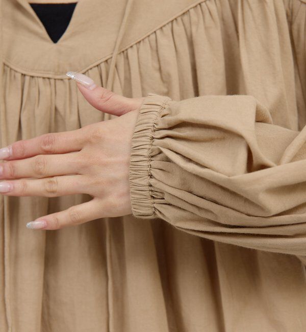  「【Dhritie】ギャザースキッパーブラウス」|シャツ・ブラウス|