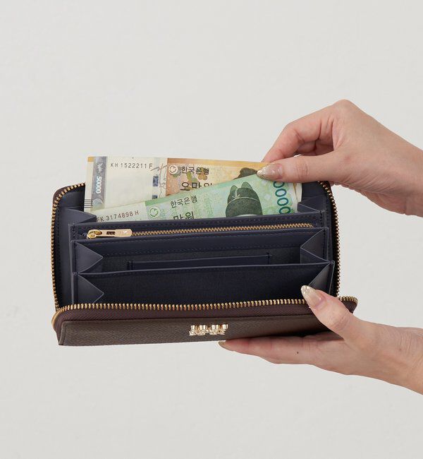  「モノグラムプレートラウンドジップウォレット」|財布|