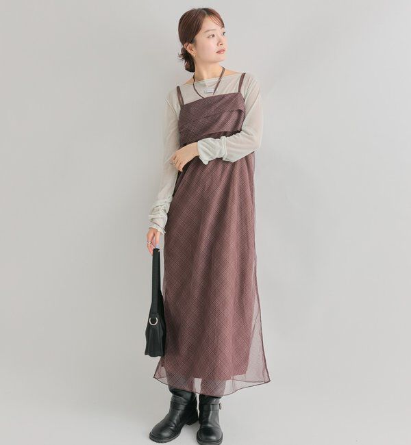  「シアーチェックキャミワンピース」|ワンピース|