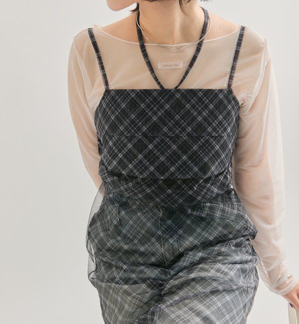  「シアーチェックキャミワンピース」|ワンピース|
