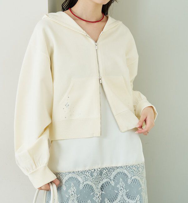  「ラインストーンフーディーニット」|パーカー|