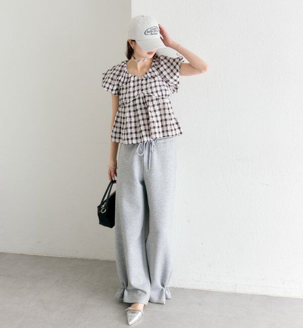  「チェックパフブラウス」|シャツ・ブラウス|
