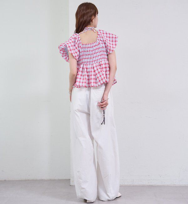  「チェックパフブラウス」|シャツ・ブラウス|