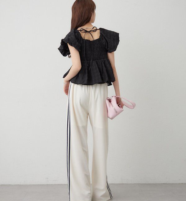  「チェックパフブラウス」|シャツ・ブラウス|