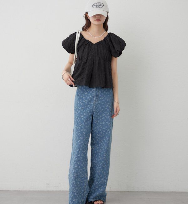  「チェックパフブラウス」|シャツ・ブラウス|