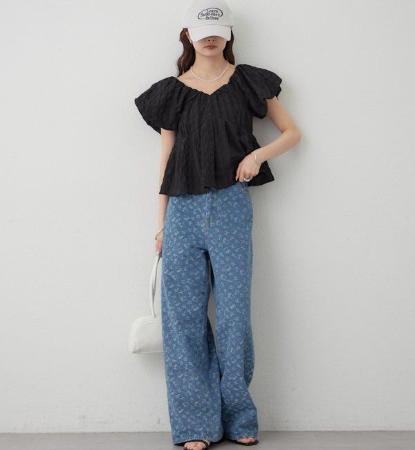  「チェックパフブラウス」|シャツ・ブラウス|