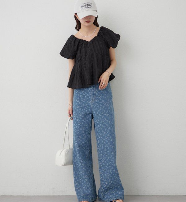  「チェックパフブラウス」|シャツ・ブラウス|