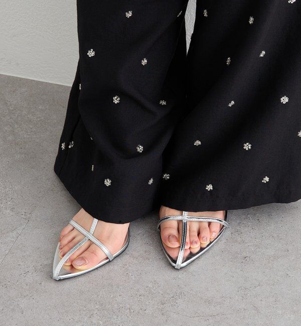  「ポインテッドトゥクロスストラップサンダル」|その他|