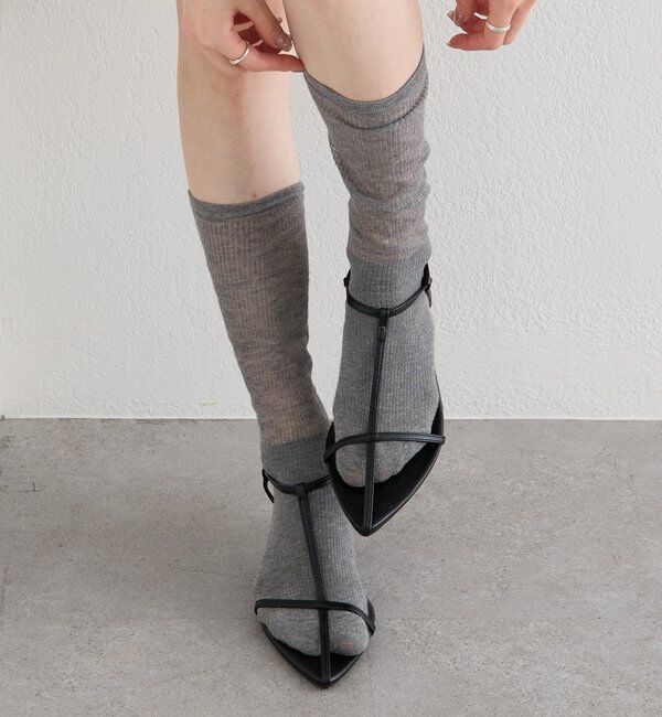  「ポインテッドトゥクロスストラップサンダル」|その他|