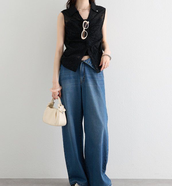  「襟付きサイドギャザーシェイプシャツ」|シャツ・ブラウス|