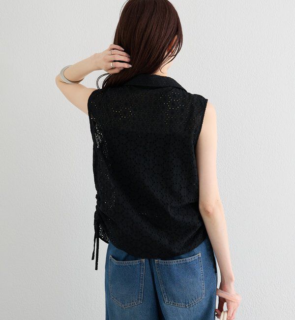  「襟付きサイドギャザーシェイプシャツ」|シャツ・ブラウス|