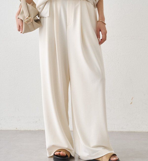  「【＠ld_risaコラボ】ジャージータックワイドパンツ」|チノ|