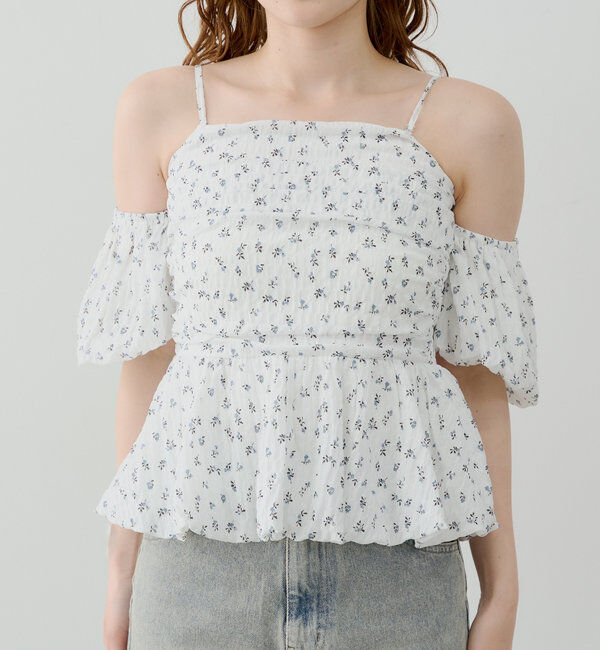  「袖取り外しフラワーペプラムブラウス」|シャツ・ブラウス|