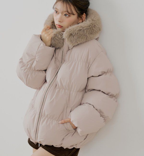  「【4色展開】ファー取り外しミドルルーズ中綿ブルゾン」|その他|