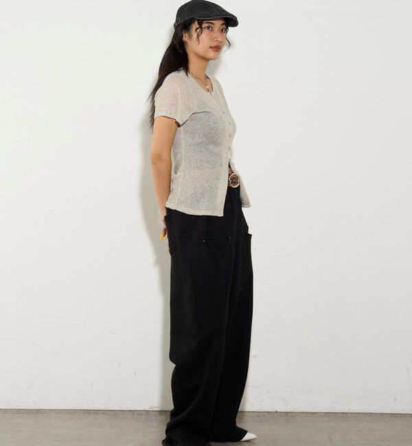  「シアーナロー半袖カーディガン」|Tシャツ・カットソー|