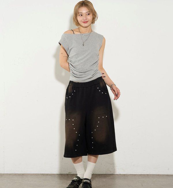  「【5色展開】マルチウェイギャザーオフショルノースリーブ」|キャミソール|