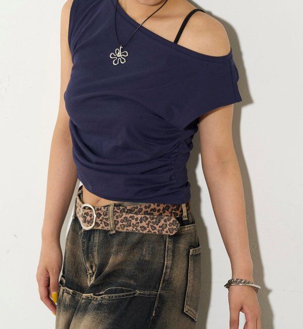  「【5色展開】マルチウェイギャザーオフショルノースリーブ」|キャミソール|