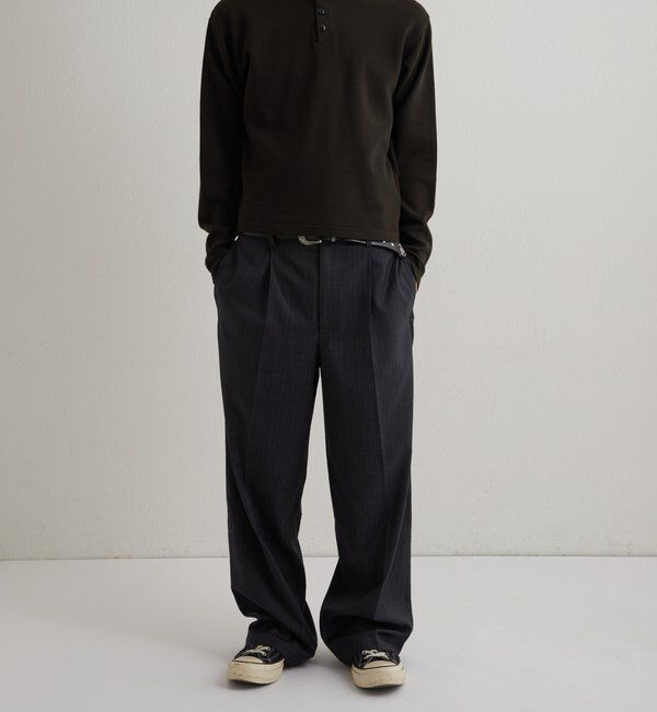  「【UNISEX】Sourcreamワッフルヘンリーネックトップス」|Tシャツ・カットソー|