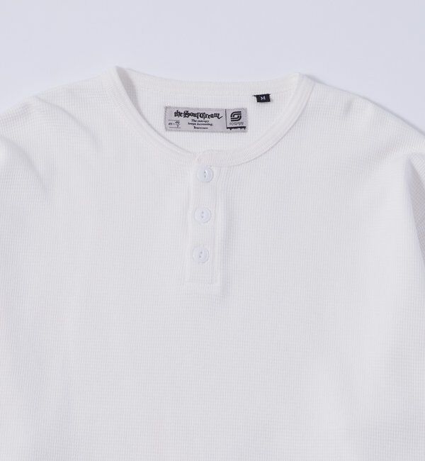  「【UNISEX】Sourcreamワッフルヘンリーネックトップス」|Tシャツ・カットソー|