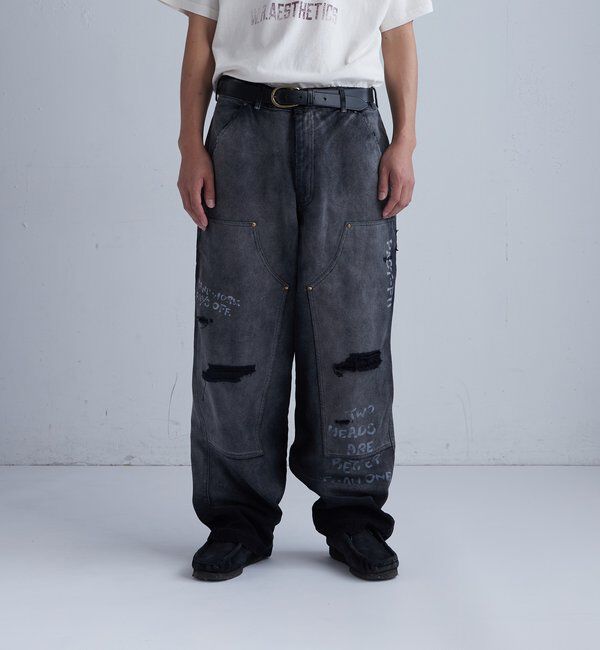  「FromVintage 落書きダックダブルニーパンツ」|チノ|