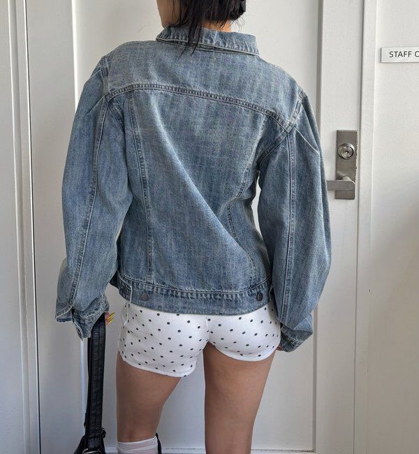  「【WEB限定】パフスリーブデニムジャケット」|ブルゾン・スタジャン|