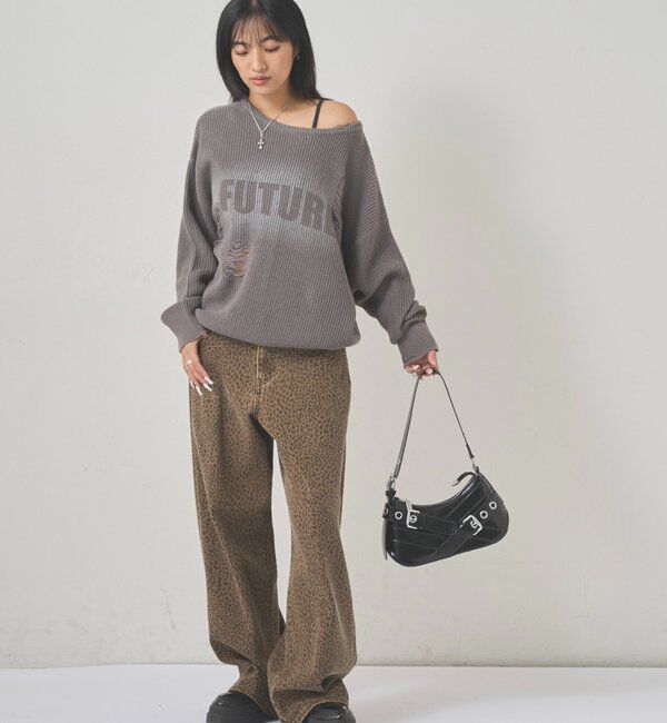  「DISTRESSED SPRAY LOGO KNIT/ダメージスプレーロゴニット」|ニット・セーター|