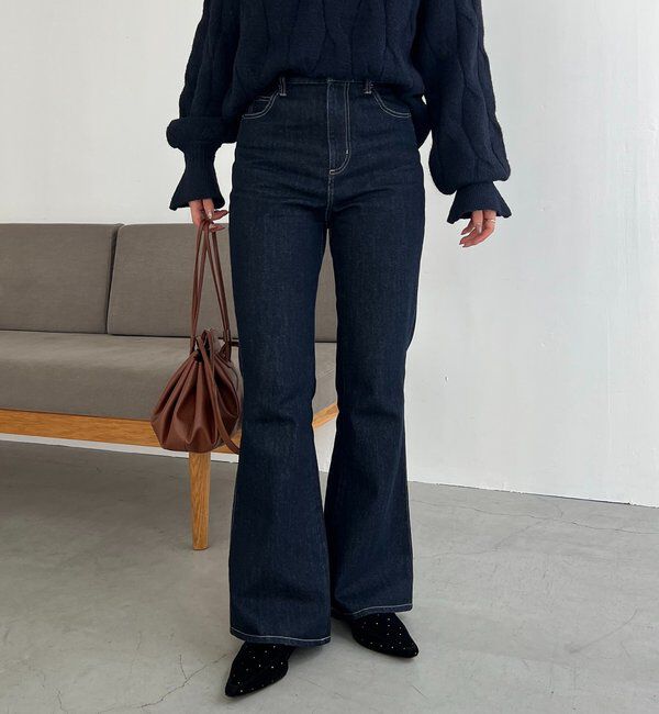  「【低身長サイズあり】フレアデニム」|デニム|