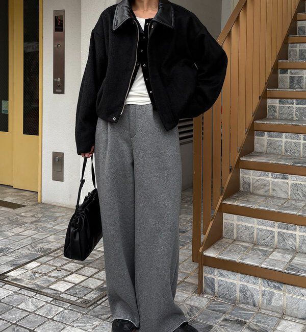  「【2WAYで着用可能】スタンドウールショートコート」|その他|