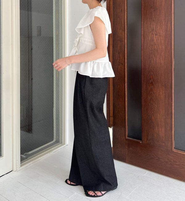  「【新色ピンク】フリルカラーブラウス」|シャツ・ブラウス|