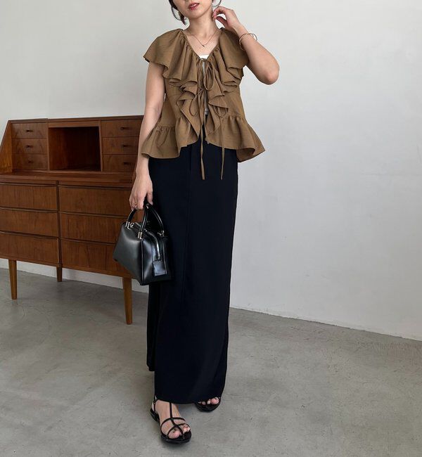  「【新色ピンク】フリルカラーブラウス」|シャツ・ブラウス|