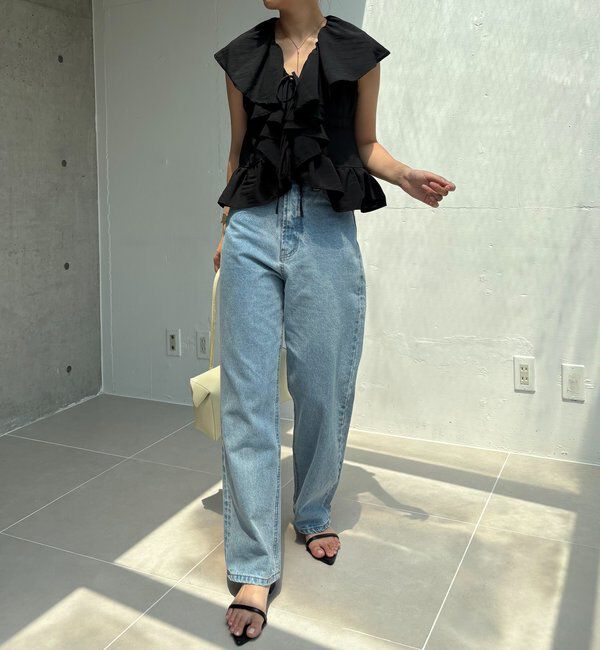  「【新色ピンク】フリルカラーブラウス」|シャツ・ブラウス|