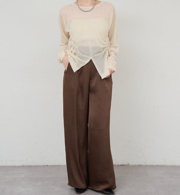  「サテンワイドパンツ」|チノ|