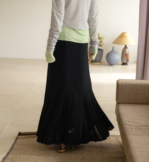  「【再入荷】シアーリブフレアースカート」|スカート|