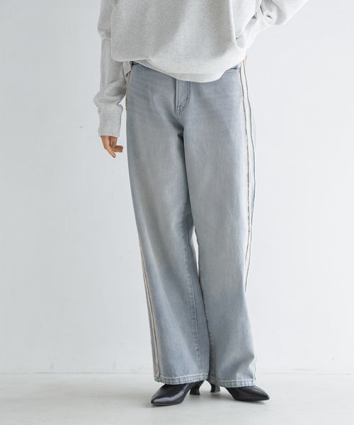 LOWRYS FARM「ＣＯＮＥ／ワイドストレートパンツ」|デニム|