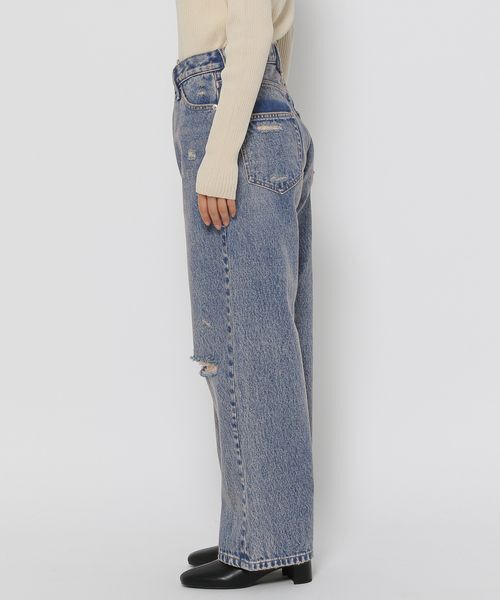 LOWRYS FARM「ＣＯＮＥ／ワイドストレートパンツ」|デニム|