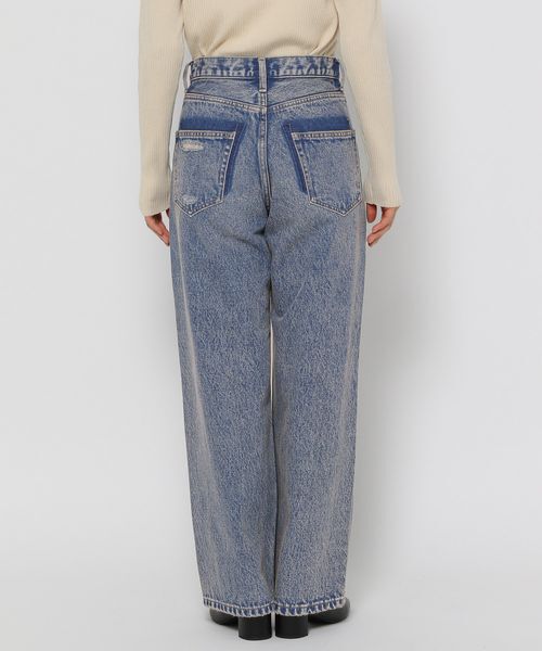 LOWRYS FARM「ＣＯＮＥ／ワイドストレートパンツ」|デニム|