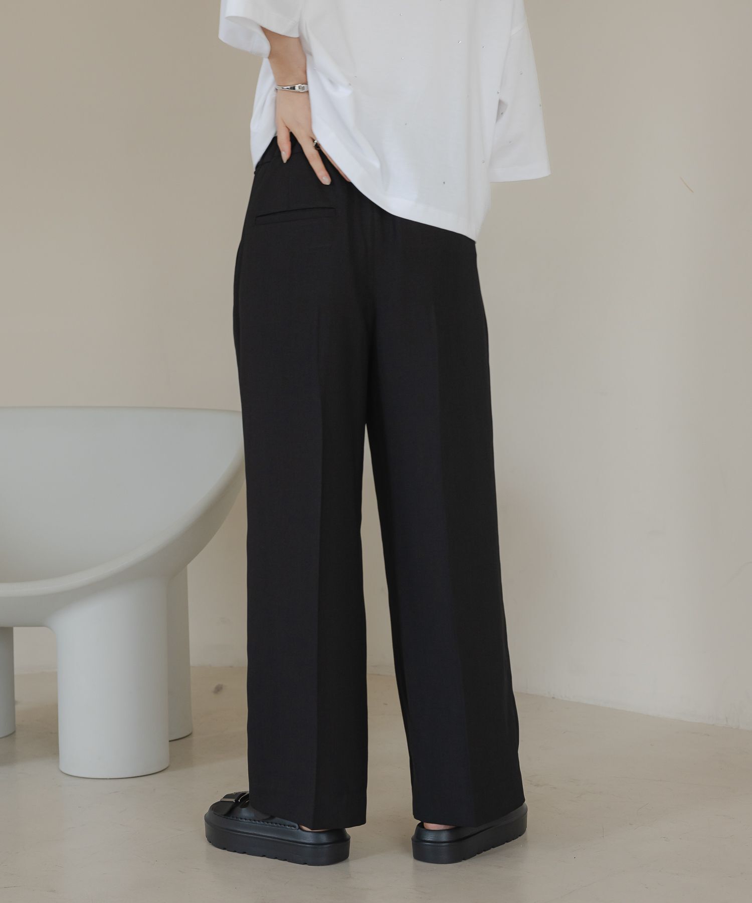 LOWRYS FARM「バスケットワイドパンツ」|チノ|