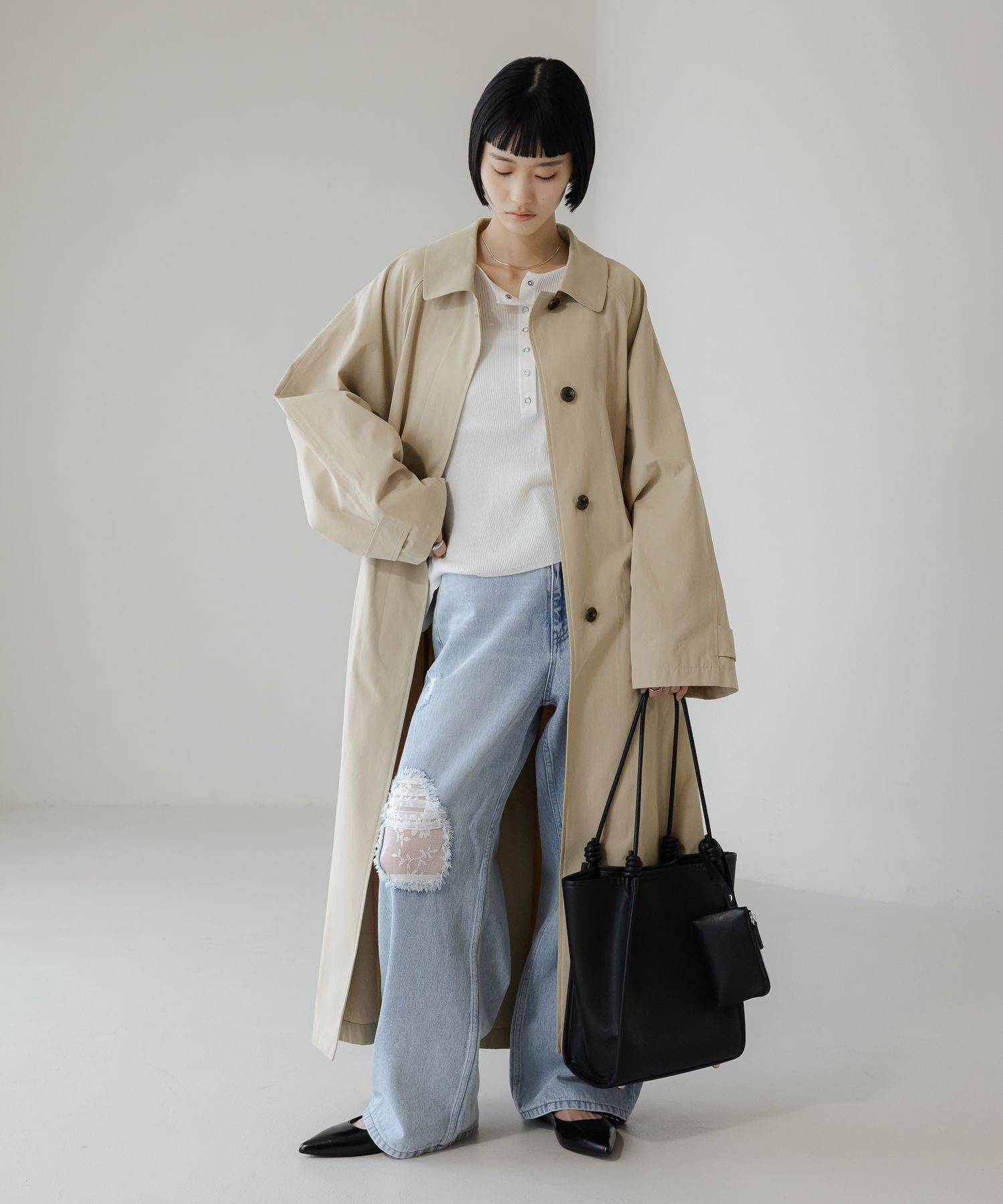 LOWRYS FARM「レースデニム」|デニム|