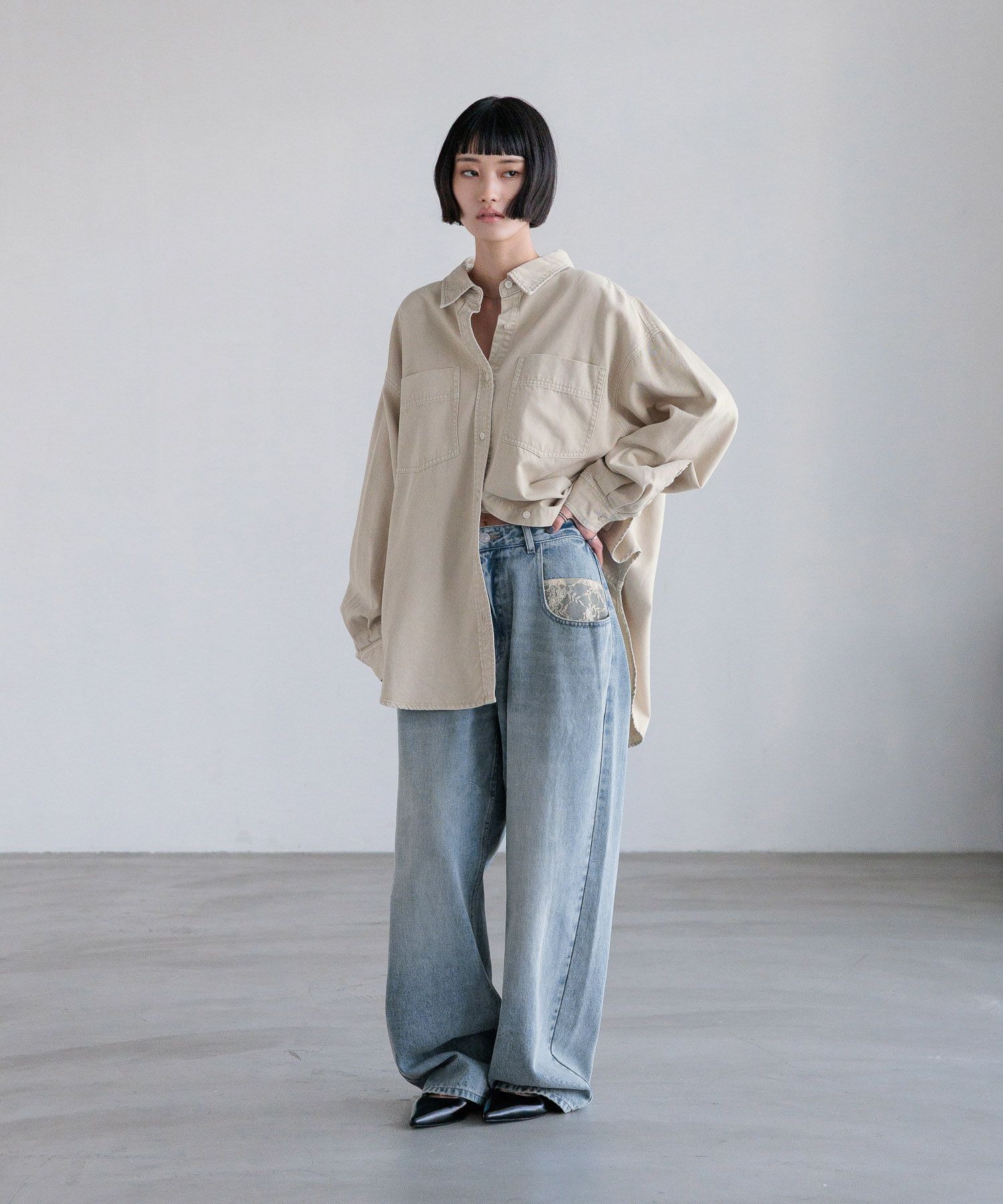 LOWRYS FARM「レースデニム」|デニム|